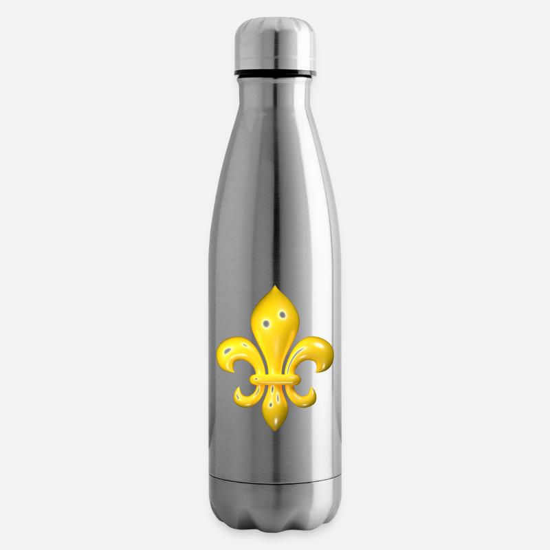 Gelbe Fleur de Lys - Isolierflasche - Lightsilver