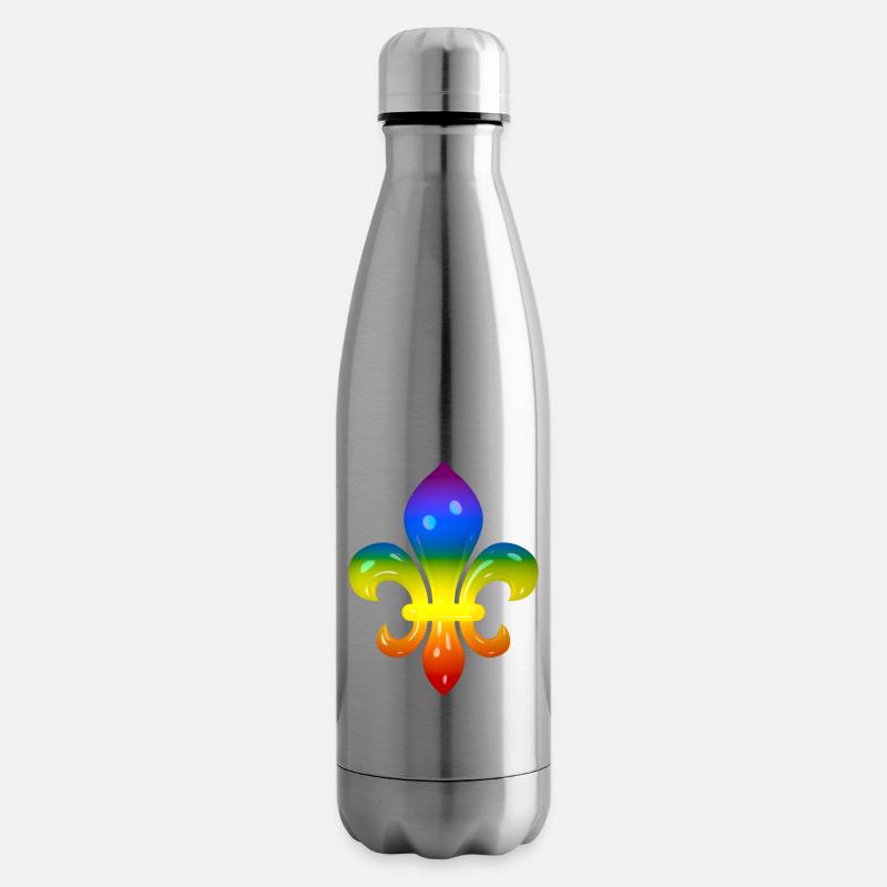 Fleur de Lys in Regenbogen-Farben - Isolierflasche - Lightsilver
