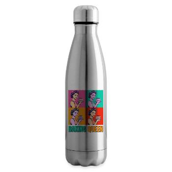 Baking Cake Baking Queen Baking Fairy Baker Pop Art - Insulated Water Bottle - silver - Right