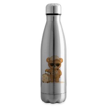 Bär auf Reisen Urlaub Abenteuer Tiermotiv - Isolierflasche - Lightsilver - Rechts