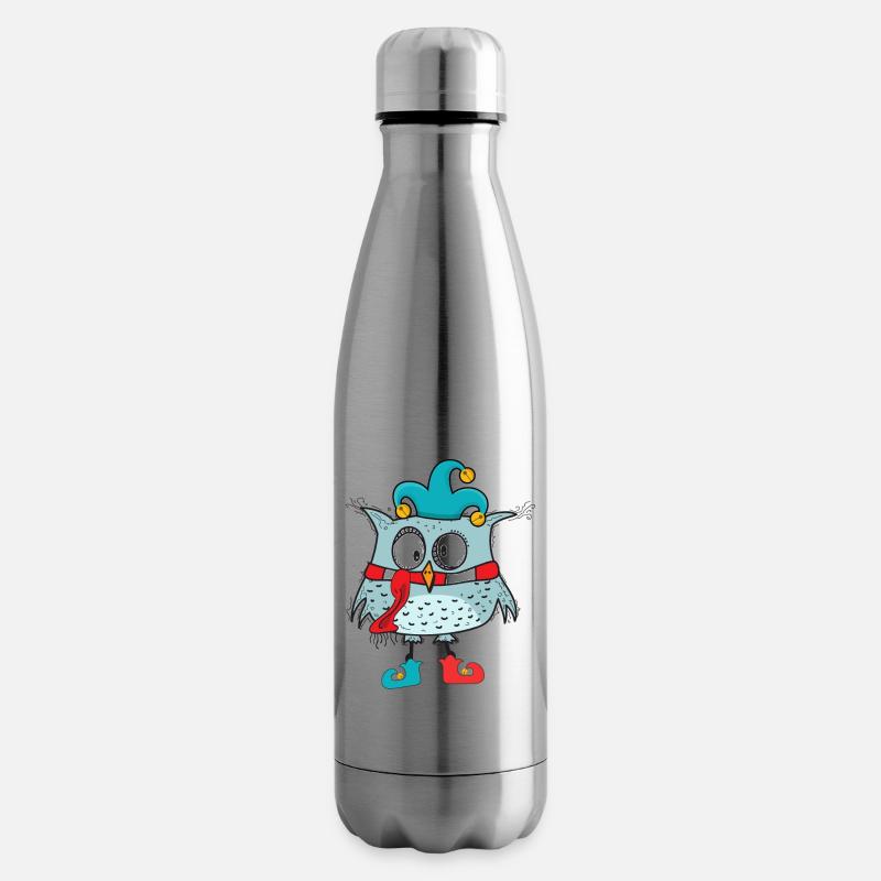 Karneval Fasching Eule - Isolierflasche - Lightsilver