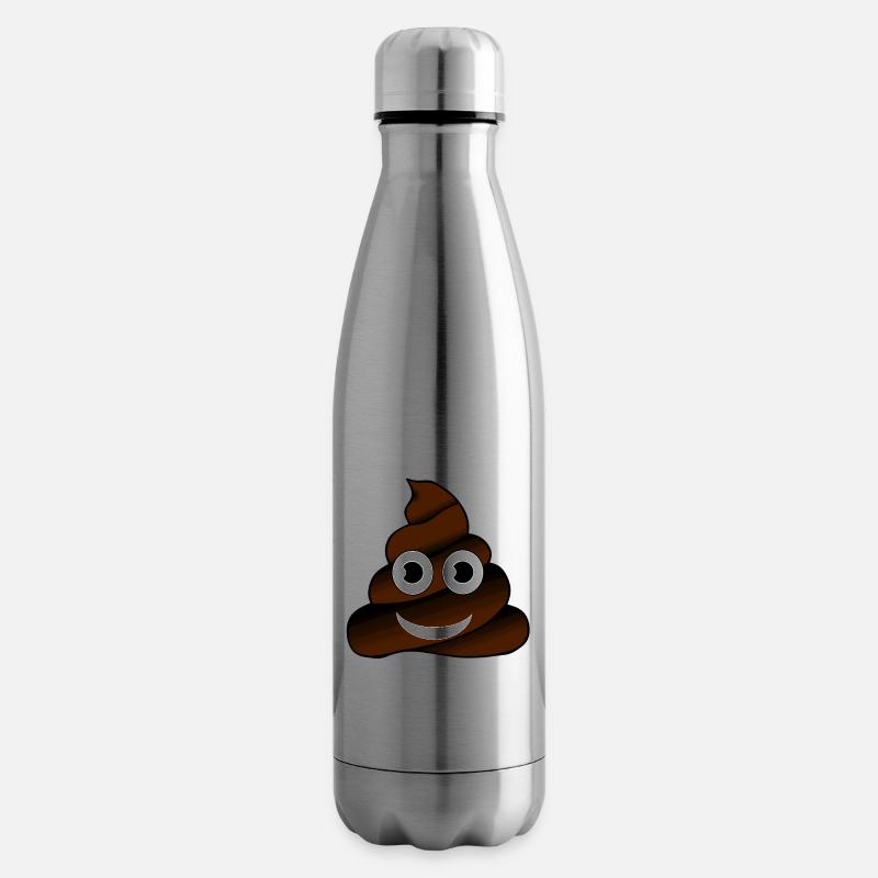 Scheisse Scheisshaufen Lachgesicht Geschenkidee - Isolierflasche - Lightsilver