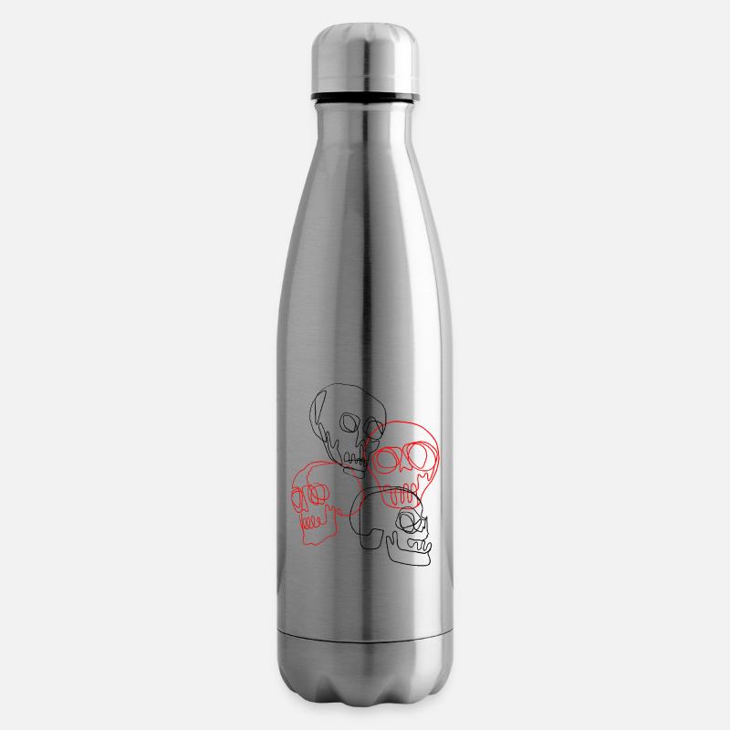 skulls - Insulated Water Bottle - silver