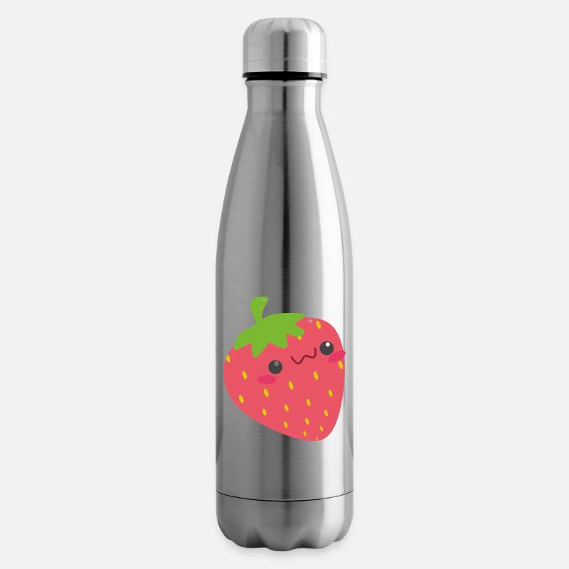 Erdbeere - Isolierflasche - Lightsilver