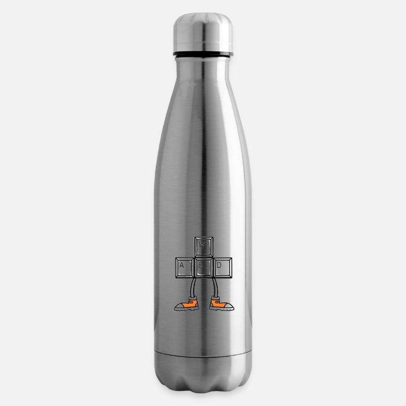Je marche avec WASD - Marcher - Courir - Bouteille isotherme - argent clair