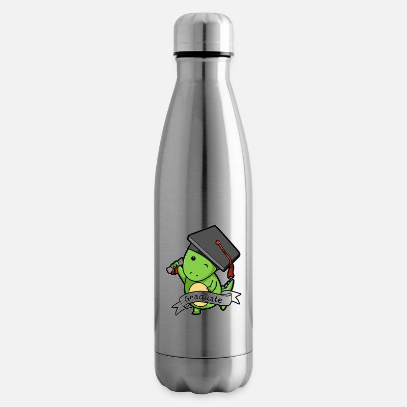 Vor-K graduierter Dinosaurier - lustiges Abschluss-Geschenk - Isolierflasche - Lightsilver