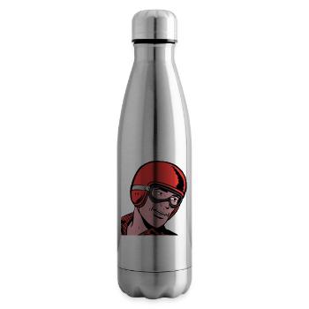 Cool motorcyclist - Insulated Water Bottle - silver - Right