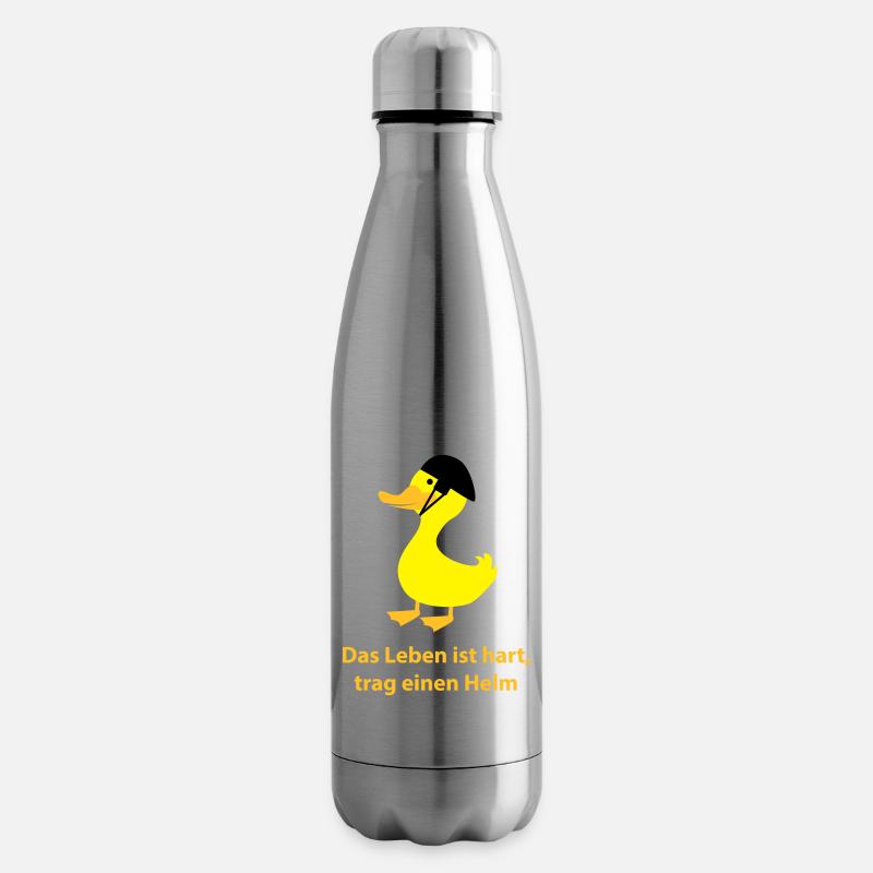 Ente mit Helm - Isolierflasche - Lightsilver