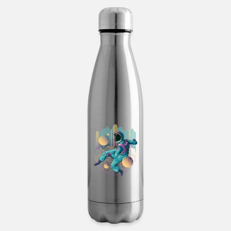 Techno Astronaut in coolen Neon Farben - Isolierflasche - Lightsilver
