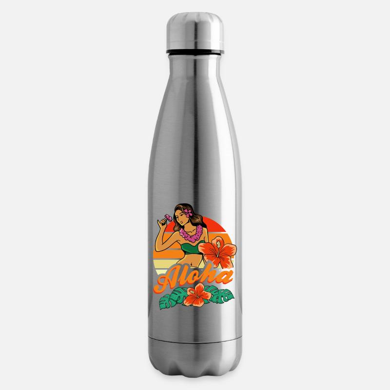 Hula Mädchen Aloha - Isolierflasche - Lightsilver