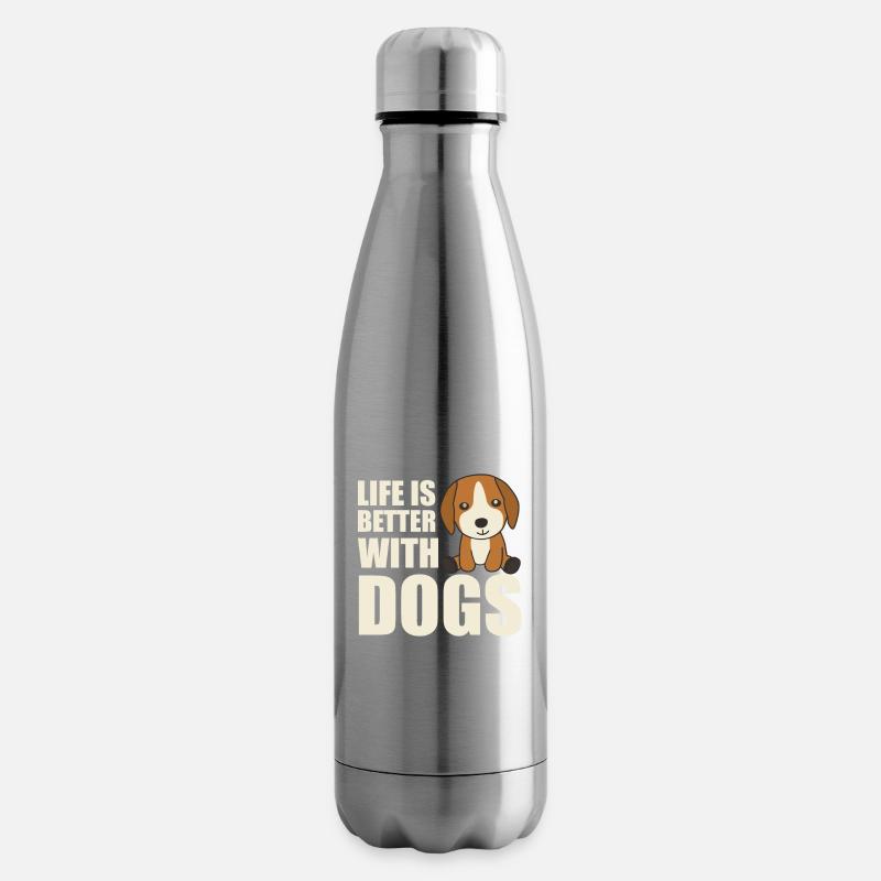 Life is better with dogs süßer Beagle - Isolierflasche - Lightsilver
