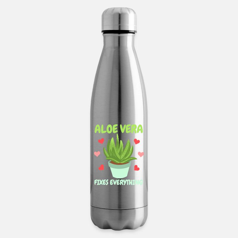 Aloe Vera Sukkulente - Isolierflasche - Lightsilver