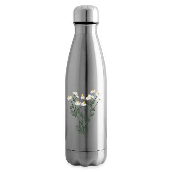 Chamomile botanical drawing - Insulated Water Bottle - silver - Right