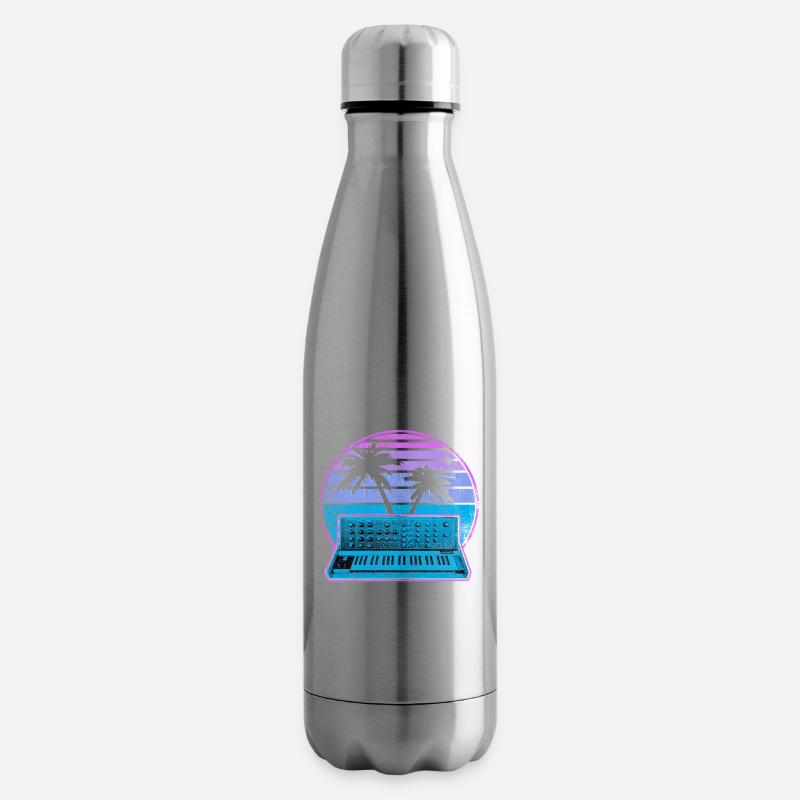 Synthétiseur analogique Synthwave Vintage Retrowave - Bouteille isotherme - argent clair