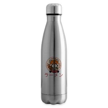 Powered by Ramen sweet red panda eats ramen - Insulated Water Bottle - silver - Right