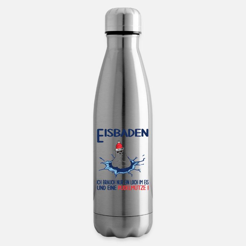 winterbader winterschwimmen pudelmütze eisbaden - Isolierflasche - Lightsilver