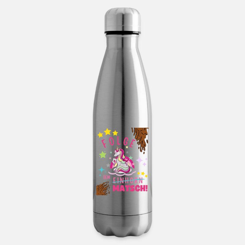 Muddy run shirt mud Matsch Lauf Einhorn obstacle - Isolierflasche - Lightsilver