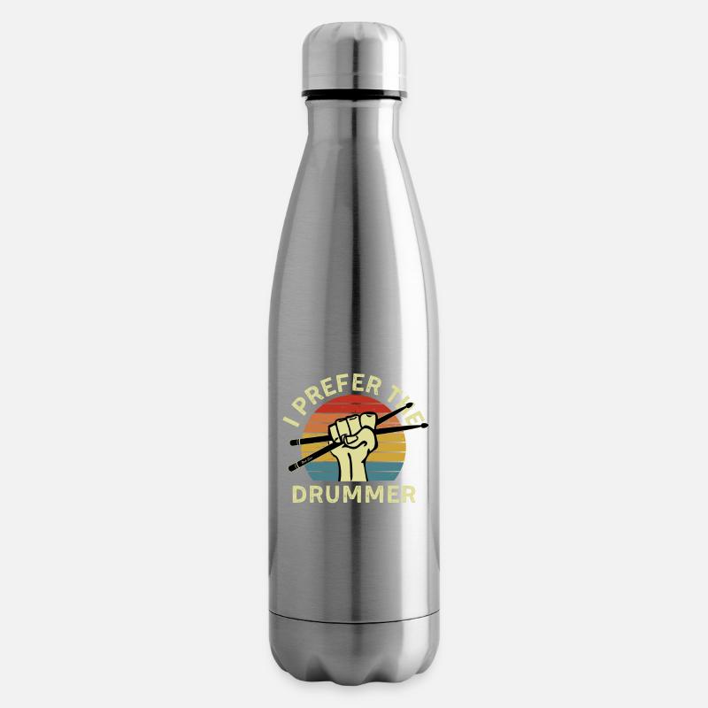 I Prefer The Drummer Funny Drum Player Drumming - Isolierflasche - Lightsilver