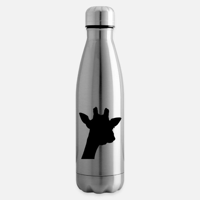 black giraffe - Insulated Water Bottle - silver