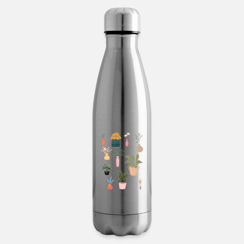 Blumen - Isolierflasche - Lightsilver