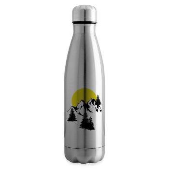 Gebirge Mond Gipfel Fichten Nadelbaum Tannen Natur - Isolierflasche - Lightsilver - Rechts