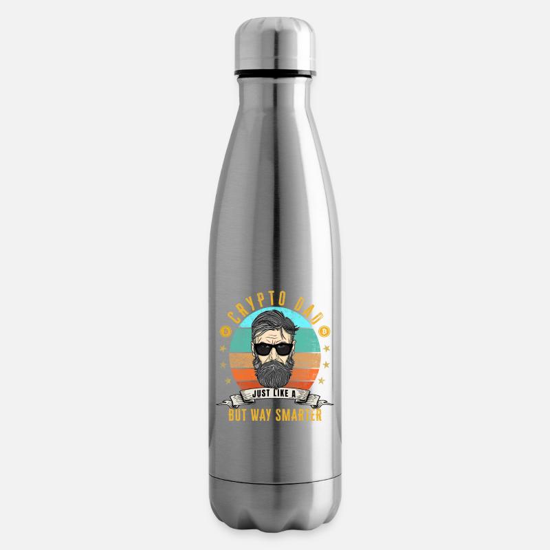 Bitcoin Crypto Dad wie ein normaler Dad - Isolierflasche - Lightsilver