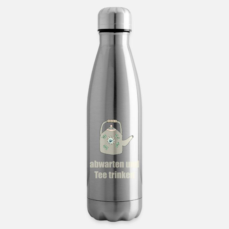 drinking tea 2 - Insulated Water Bottle - silver