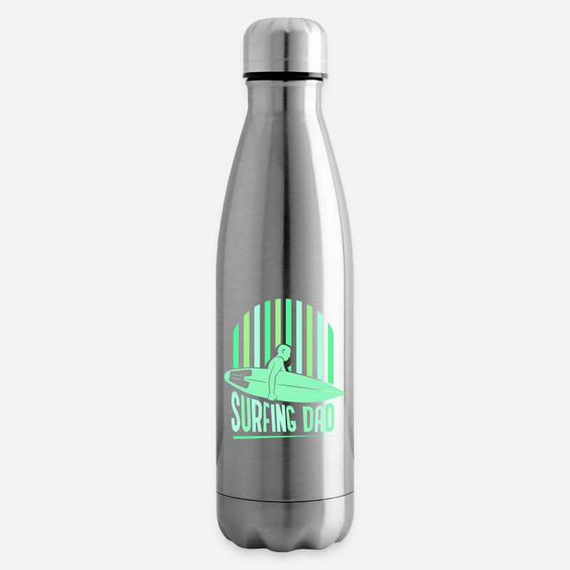 Surf Père Surf Surf Surf Surf Surf surfant - Bouteille isotherme - argent clair