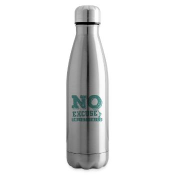 No Excuse Calisthenics Fitness Workout - Insulated Water Bottle - silver - Right