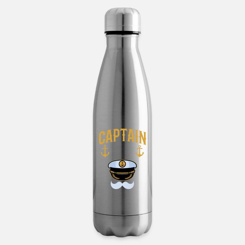 Kapitän Papa Boot Bootfahren Segelboot Schiff - Isolierflasche - Lightsilver