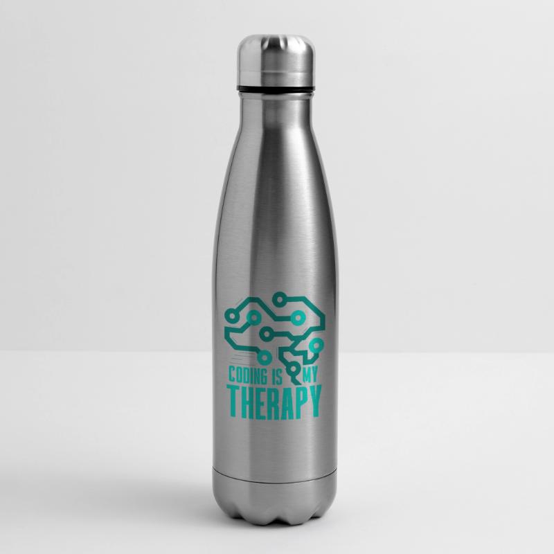 Programming Is My Therapy Coding Code Coder Insulated Water Bottle