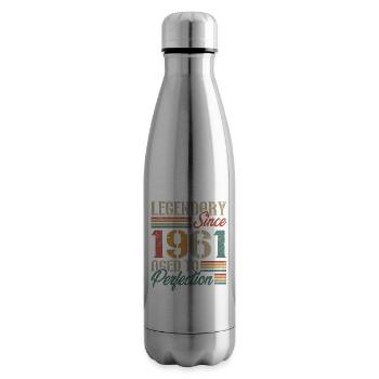 Vintage 1961 Retro Birthday Gift - Insulated Water Bottle - silver - Right