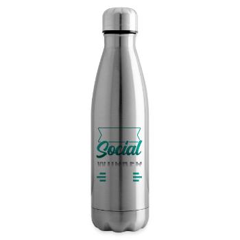 Meilleur travailleur social de tous les temps en travail social - Bouteille isotherme - argent clair - Droite
