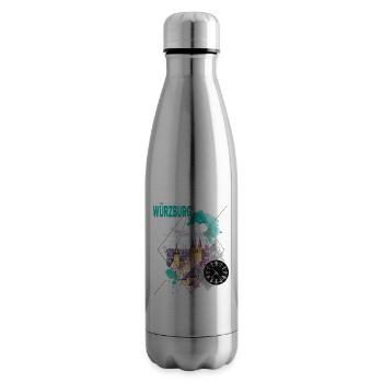 Würzburg Germany City Skyline Vintage Retro - Insulated Water Bottle - silver - Right