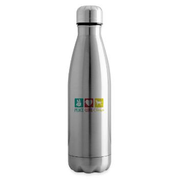 Peace Love Chessie Dog Breed Chesapeake - Insulated Water Bottle - silver - Right
