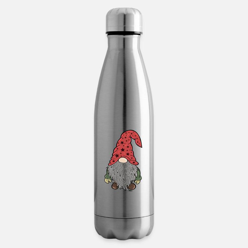 Gnom Weihnachts Wichtel Schneeflocken - Isolierflasche - Lightsilver