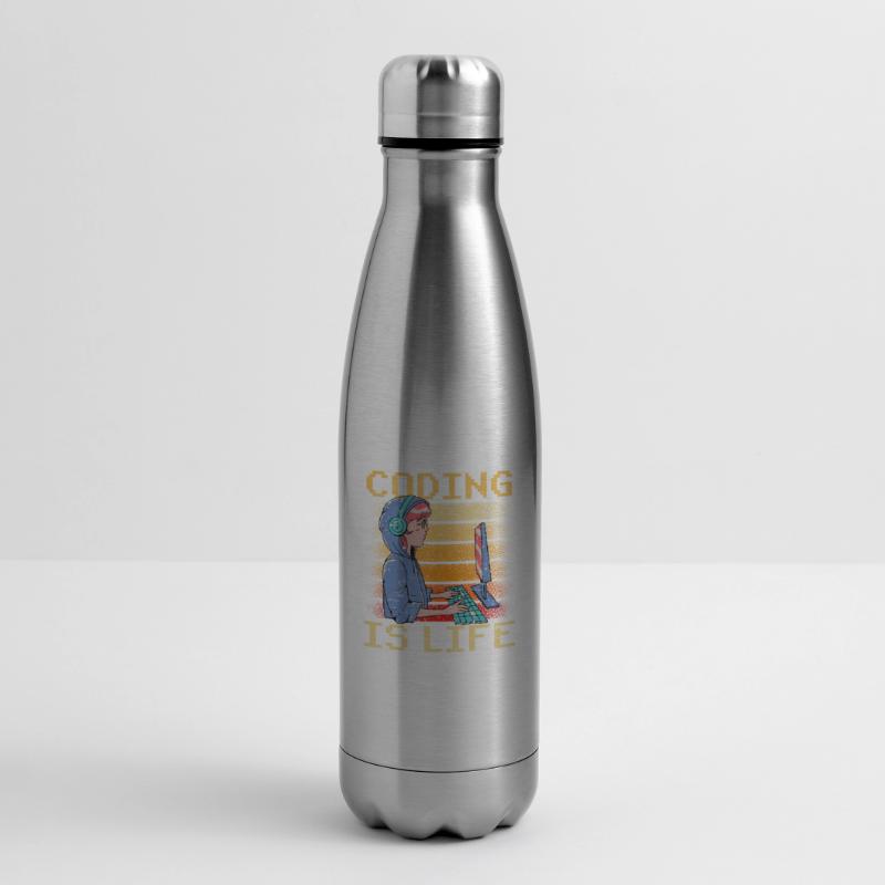 Coding is Life Coder Code Programmer Insulated Water Bottle