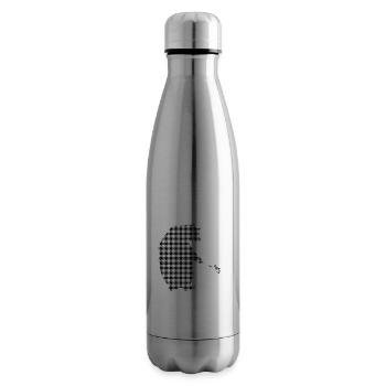 Papa Bear Grey Buffalo Plaid - Insulated Water Bottle - silver - Right