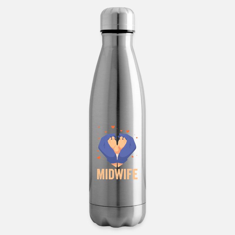 Hebamme Hebammen Geburtshilfe Beruf Sprüche - Isolierflasche - Lightsilver