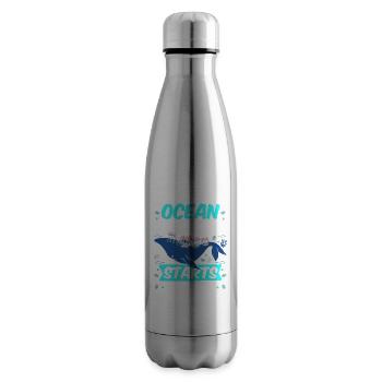 The protection of the seas begins with you sea sea - Insulated Water Bottle - silver - Right