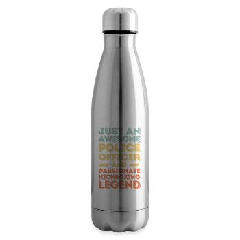 Polizist Kickboxen retro - Isolierflasche - Lightsilver - Rechts