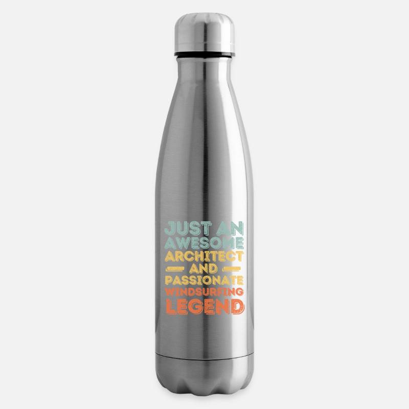 Architecte planche à voile rétro - Bouteille isotherme - argent clair