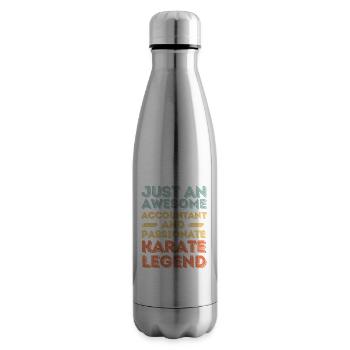 Comptable Karaté rétro - Bouteille isotherme - argent clair - Droite