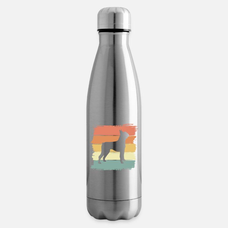 Boston-Terrier Retro - Isolierflasche - Lightsilver