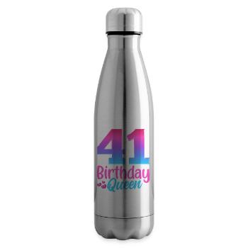 Birthday Queen 41 Geburtstag - Insulated Water Bottle - silver - Right