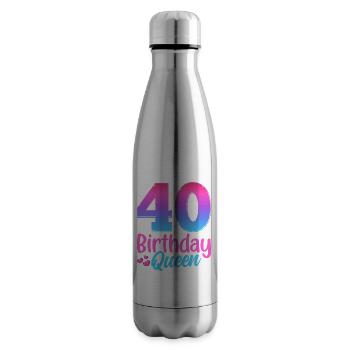 Birthday Queen 40 Geburtstag - Insulated Water Bottle - silver - Right