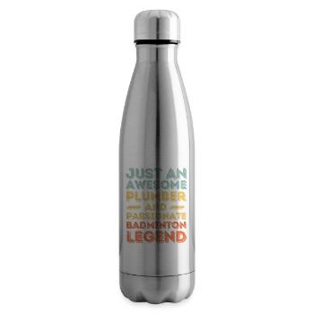 Plombier Badminton légende rétro - Bouteille isotherme - argent clair - Droite