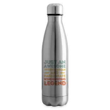 Tierarzt Windsurfen Legende retro - Isolierflasche - Lightsilver - Rechts