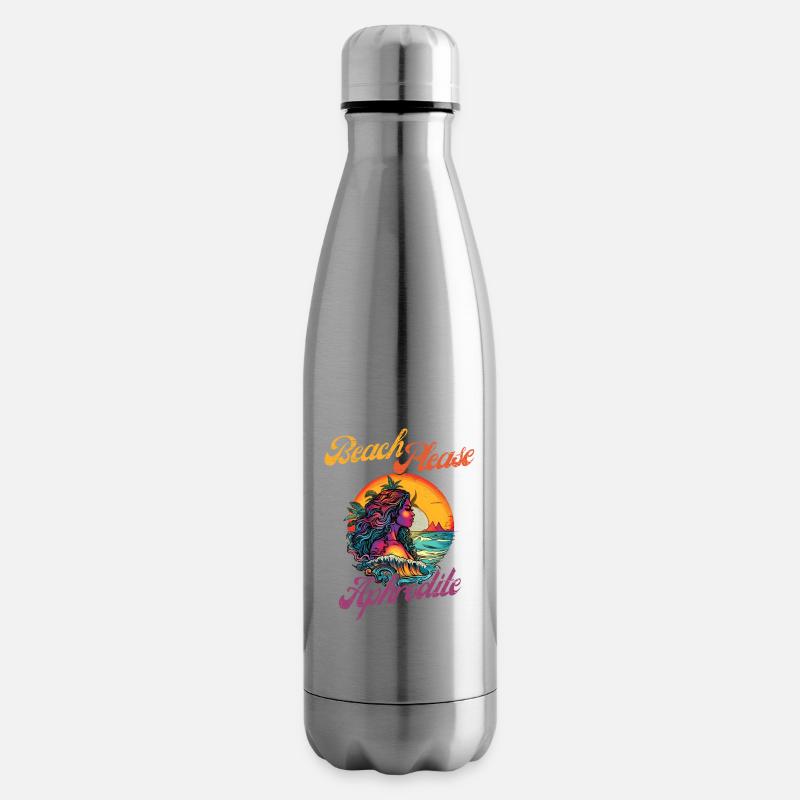 Beach Please - Aphrodite - Insulated Water Bottle - silver