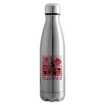 Wendigo Kawaii Strawberry Milk Shake Carton - Insulated Water Bottle - silver - Right